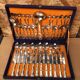 Louis xv style silver metal housewife service 51 pieces + vintage box