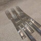 5 silver-plated table forks by Christofle, Triade pattern