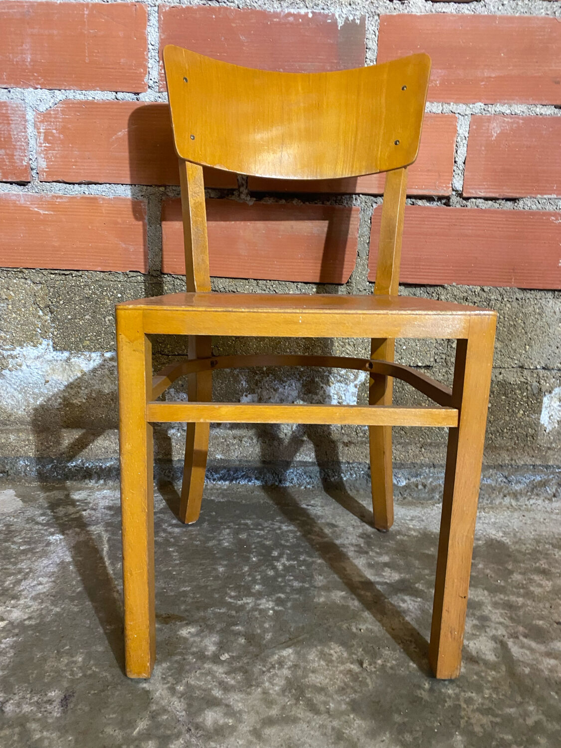 Set of 3 Michael Thonet Bistro Chairs, Wood, 1950s Vintage