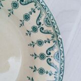 Lot of 4 hollow plates in opaque porcelain from Gien Iron Land model "Florentin" green