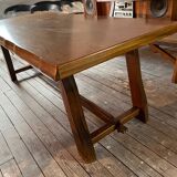 Brutalist dining room table Aranjou in massive elm