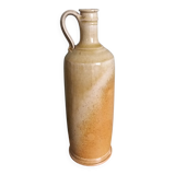 Bottle with handle, pitcher, in stoneware, signed