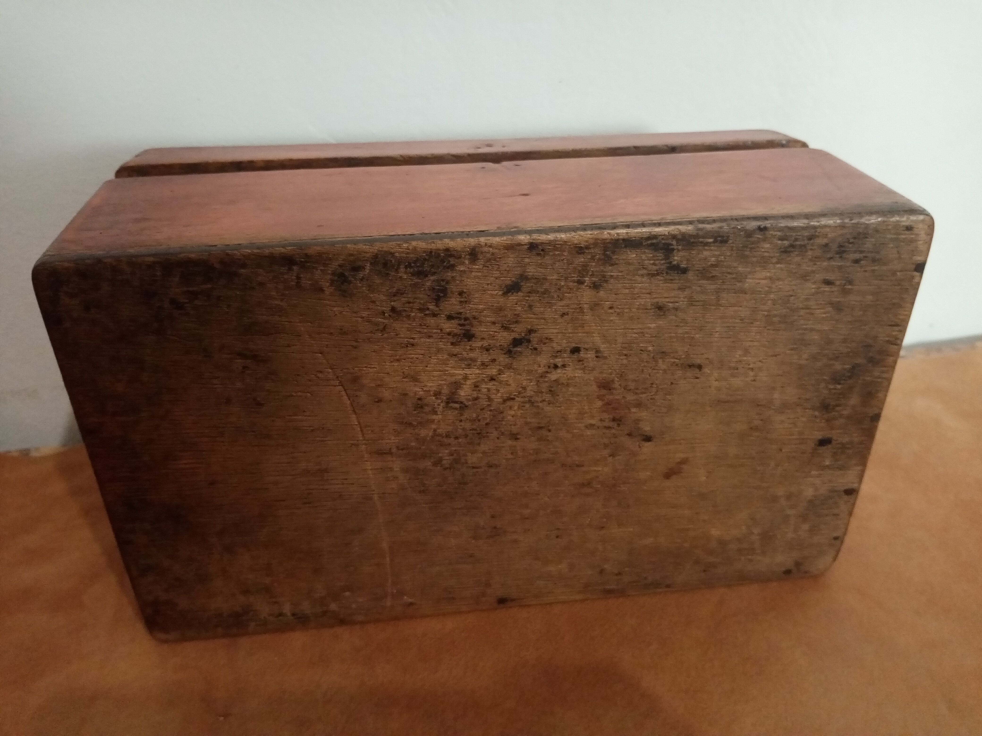 Old wooden box handle metal, storage box