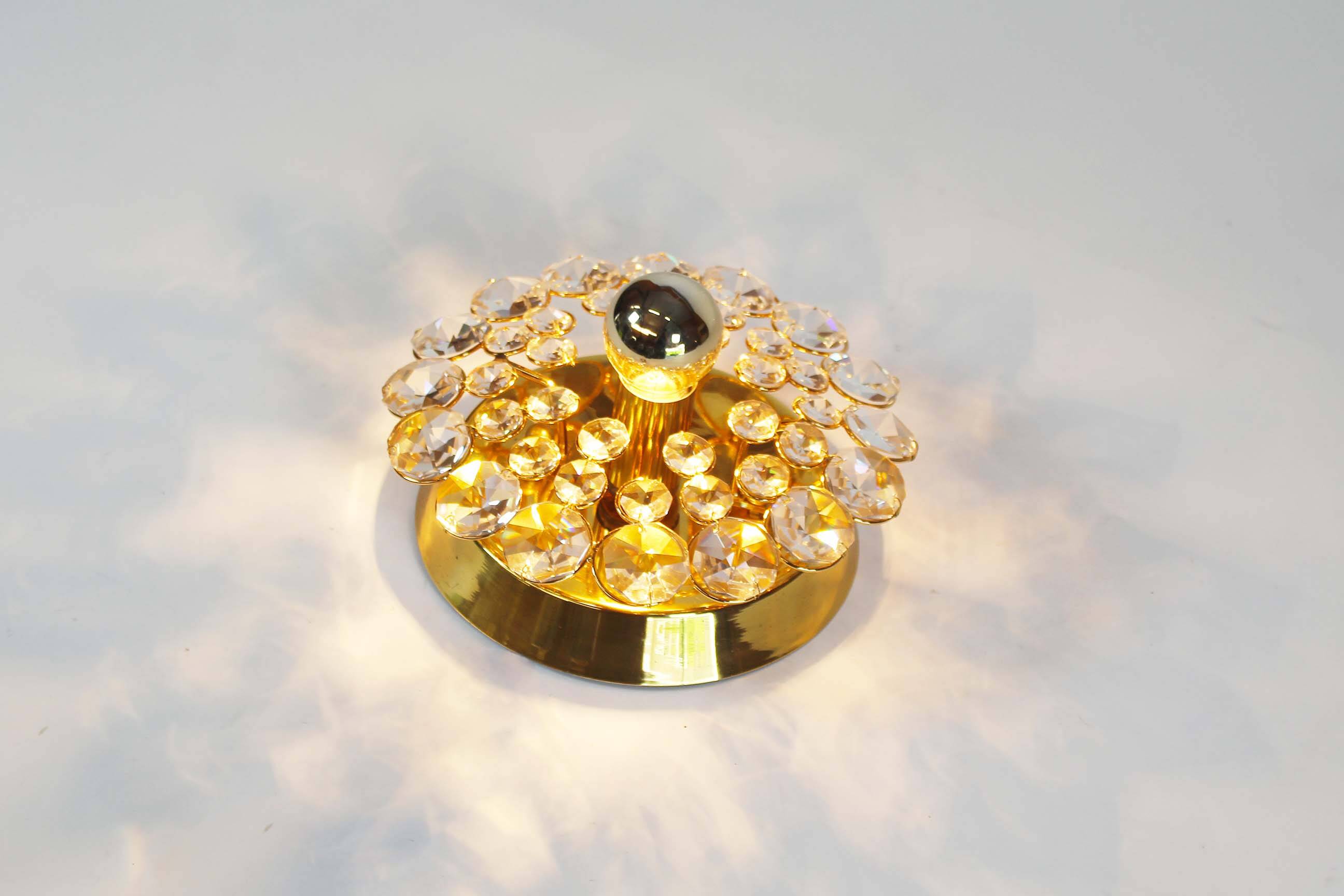 Brass and glass ‘jewe’l wall light by Palwa – Germany 1970’s