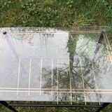 Coffee table double top glass and vintage metal