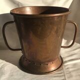 Copper plant pot with side handles