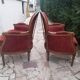Lot 2 fauteuil voltaire médaillon bergère rouge bois sculpture