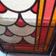 2 painted oak doors, stained glass interior