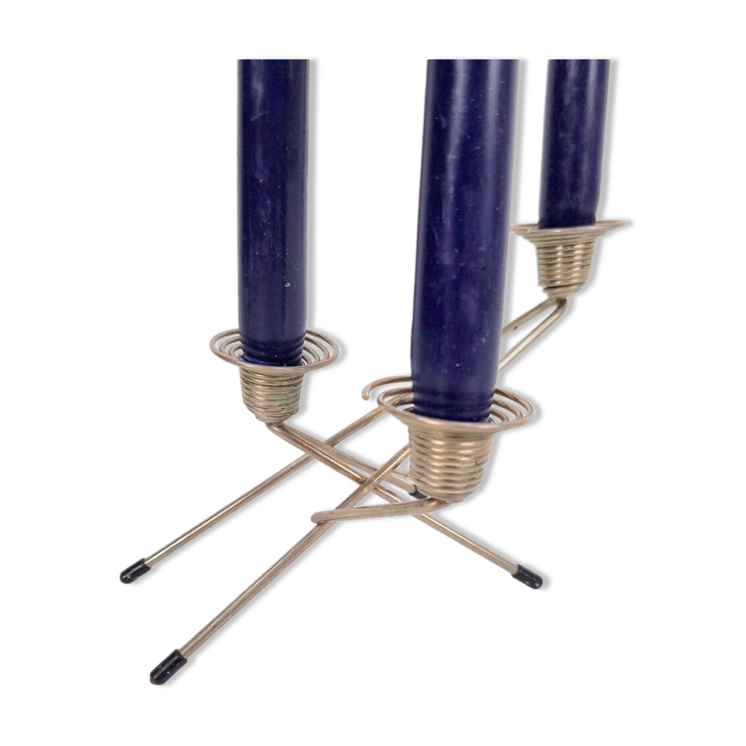 Postmodern Wire Spring Candleholder in Metal, 1980s