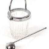 Chrome and glass ice bucket
