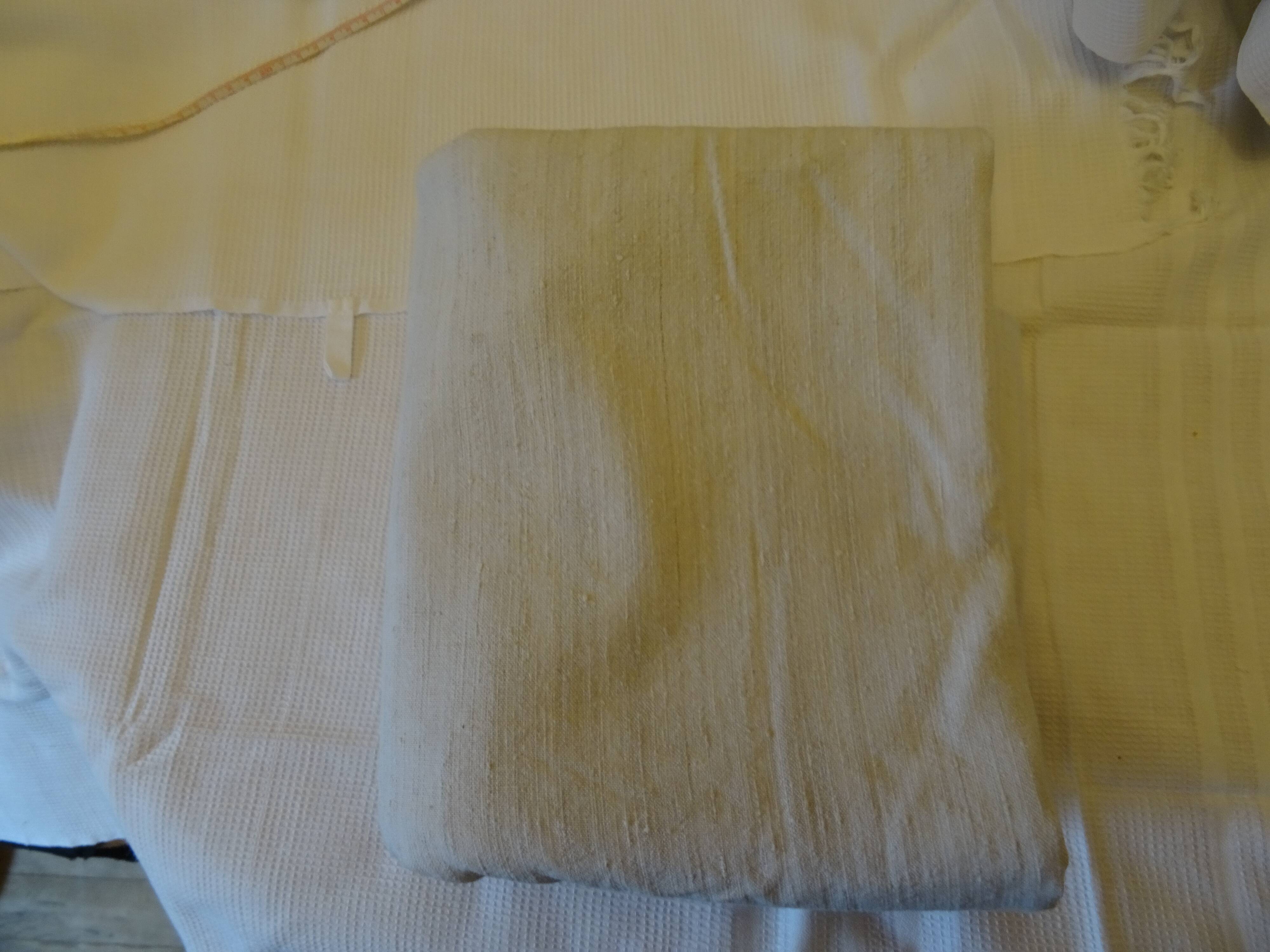 Rustic tablecloth square in hemp.