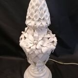 Large ceramic lamp from Manises with floral decoration  
-Circa 1960/1970