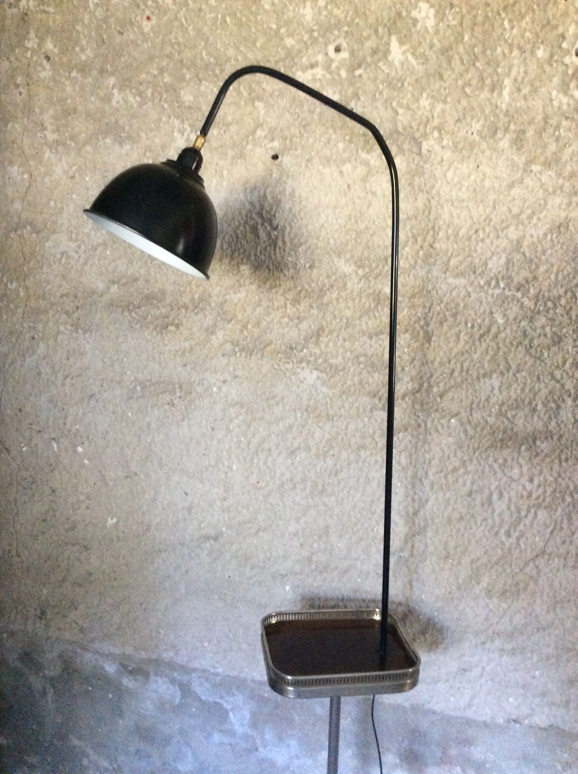 Lampadaire avec tablette vintage