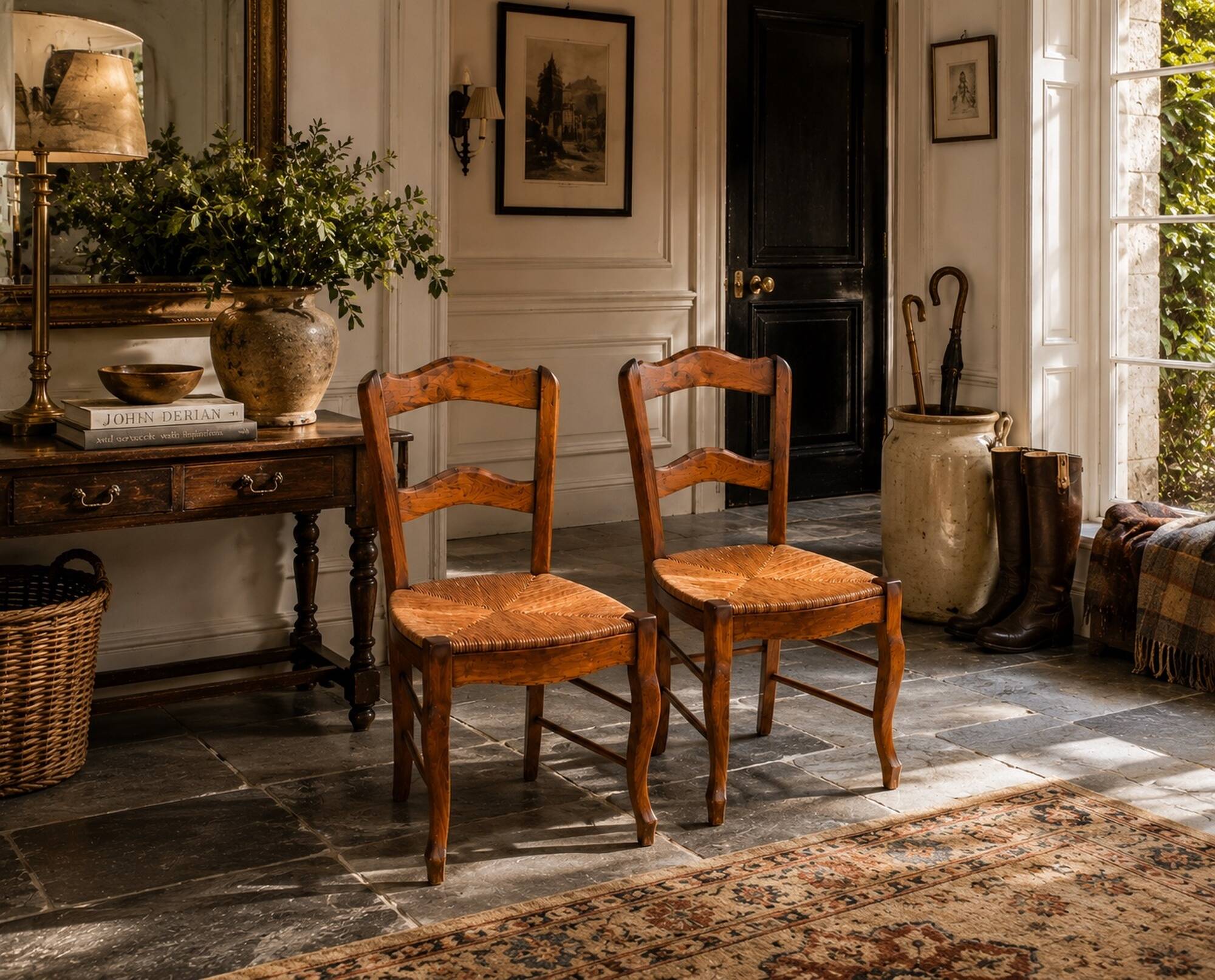 Paire de chaises en merisier de style Louis-Philippe, début du XXe siècle