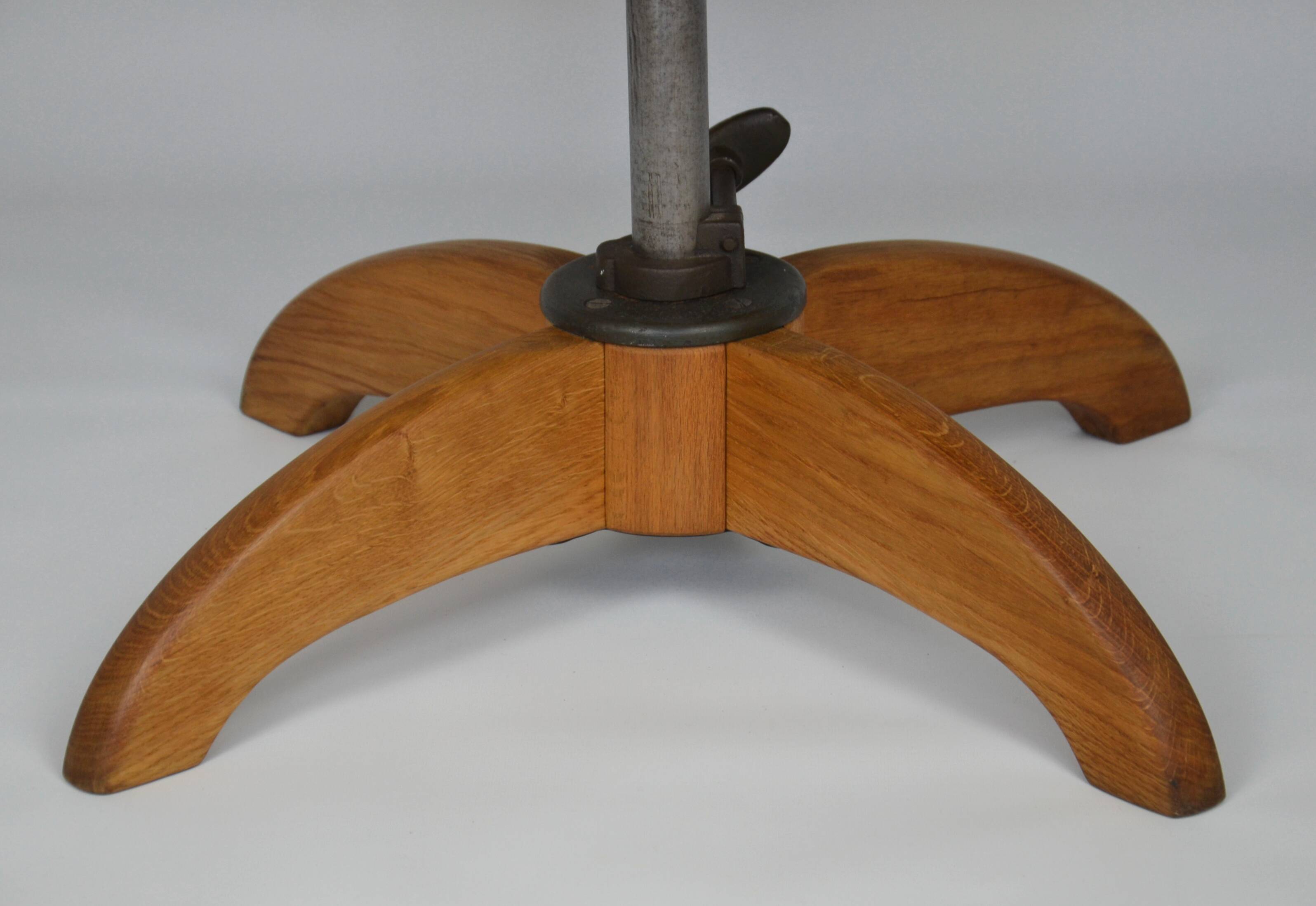 Antique black leather and oak desk chair 1900s, Sweden