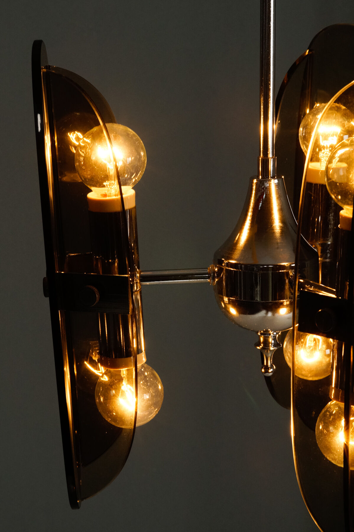 Lustre en verre fumé des années 1960