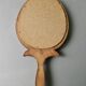 Wall mirror, hand facing in wood and shells