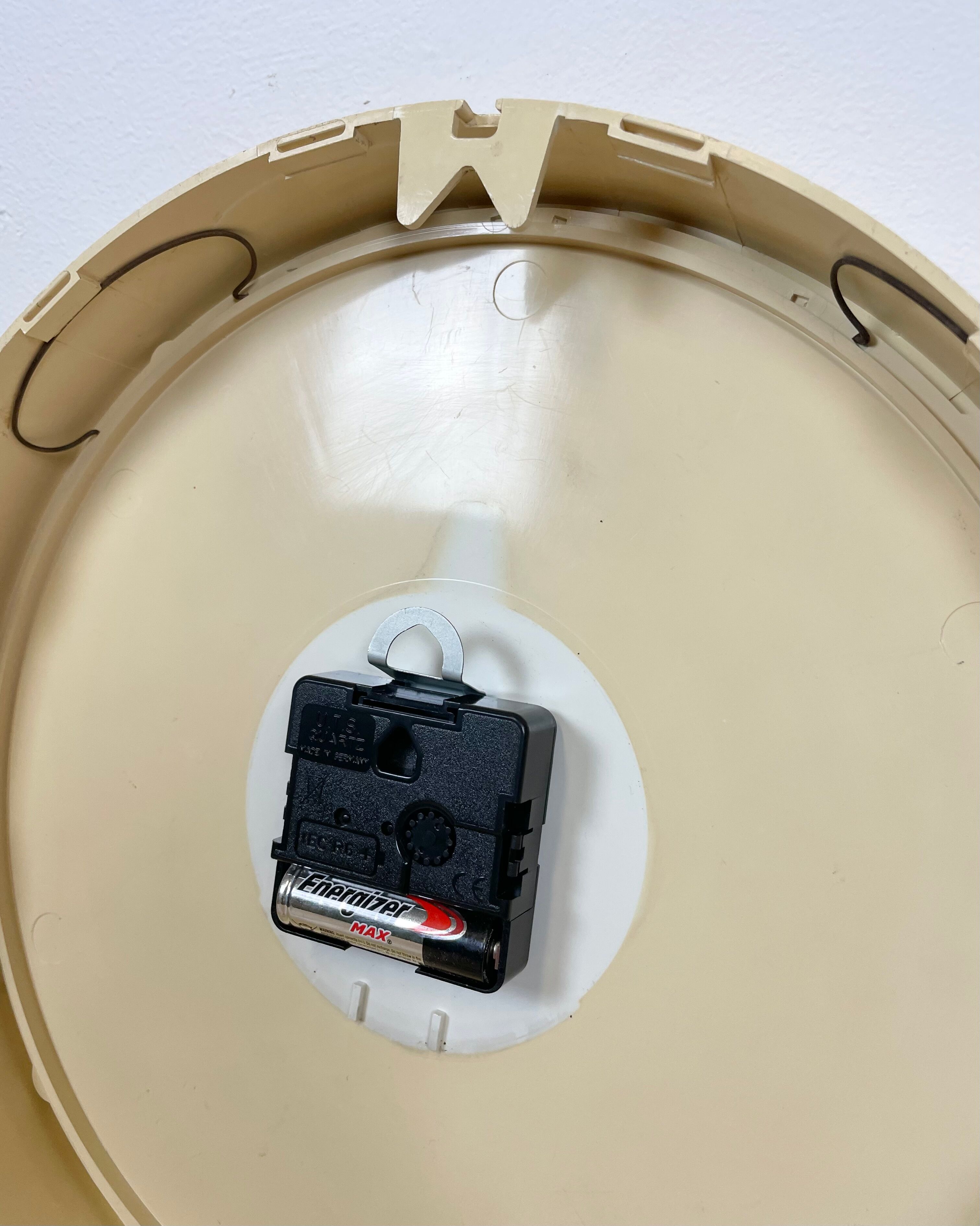 Vintage Beige Bakelite Wall Clock from Westclox , 1970s