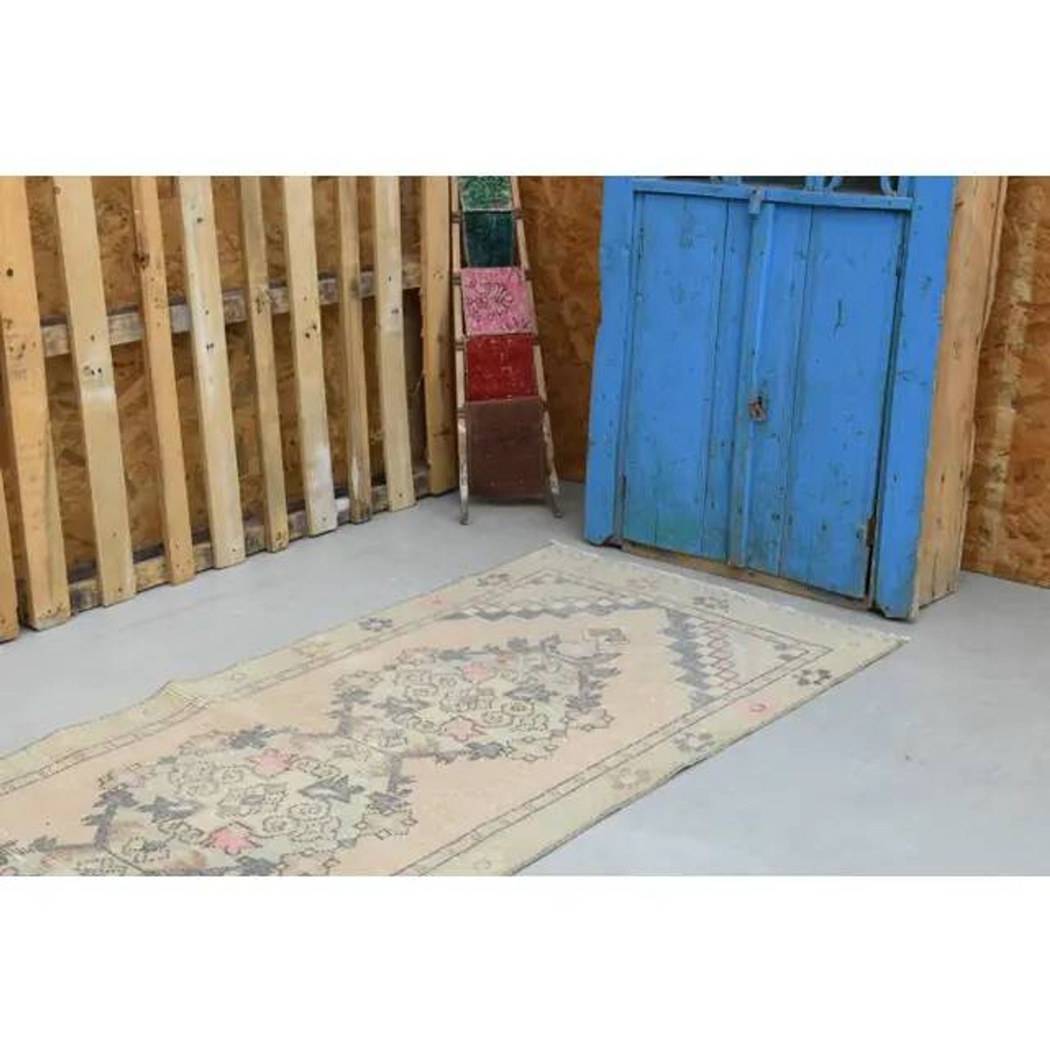 1970s vintage Turkish hand-knotted wool cotton pink runner rug 85x273