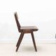 Stackable bistro chair in ebony-colored wood, Germany 1960s