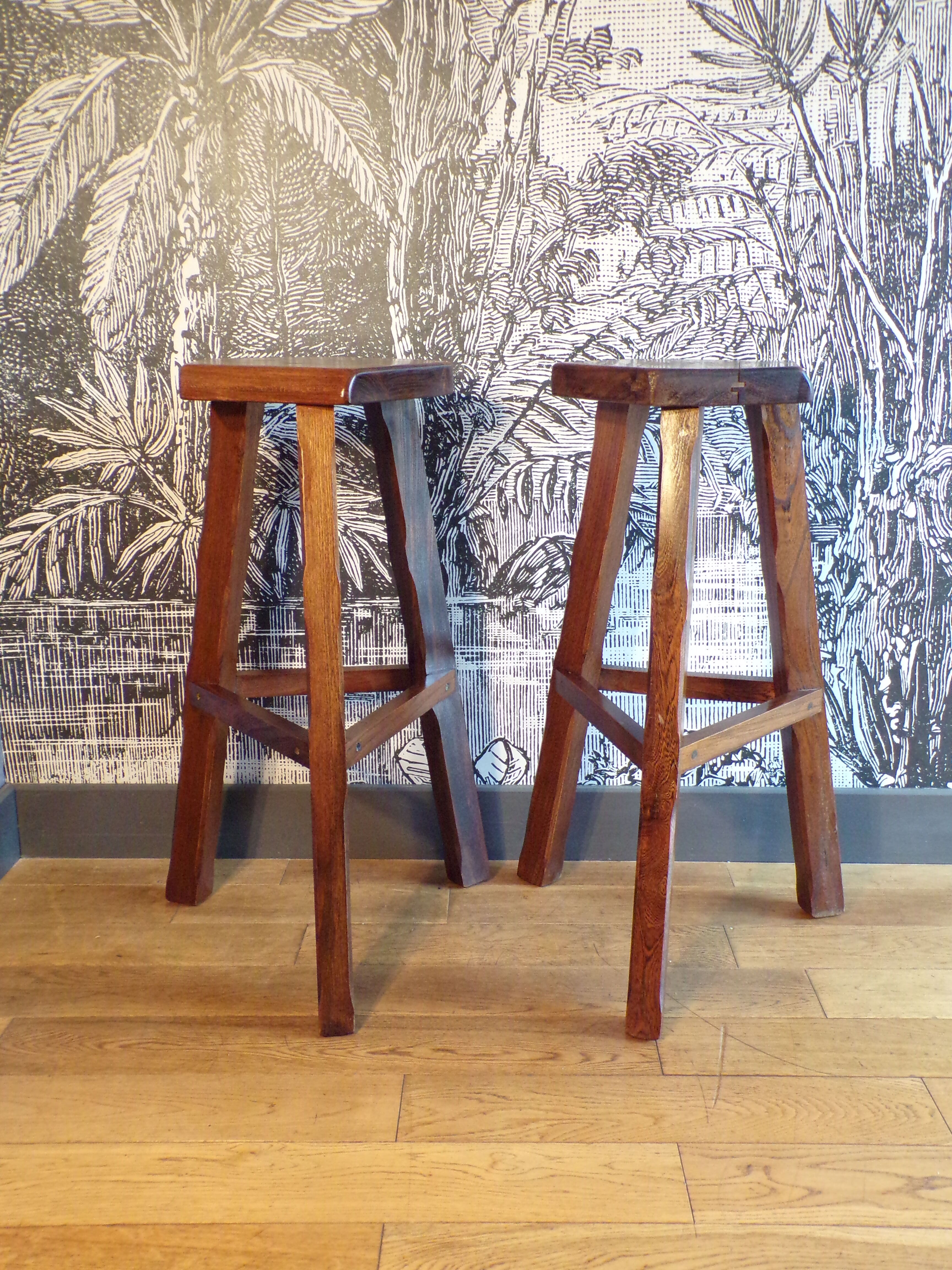 2 former brutalist high stools