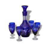 Service à liqueur en verre gravé