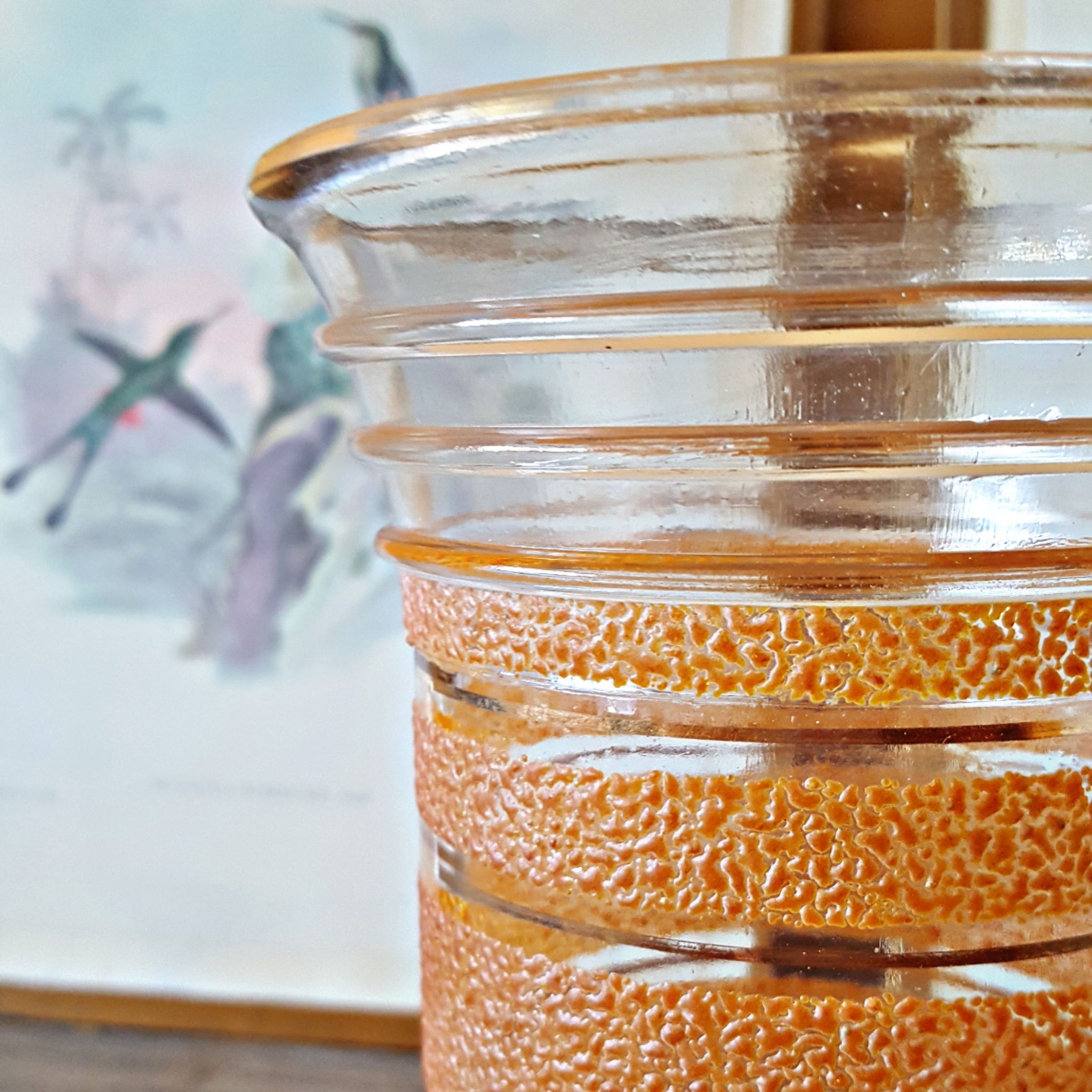 Vintage orange granite vase