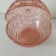 Duo of orange-pink pressed glass bowls