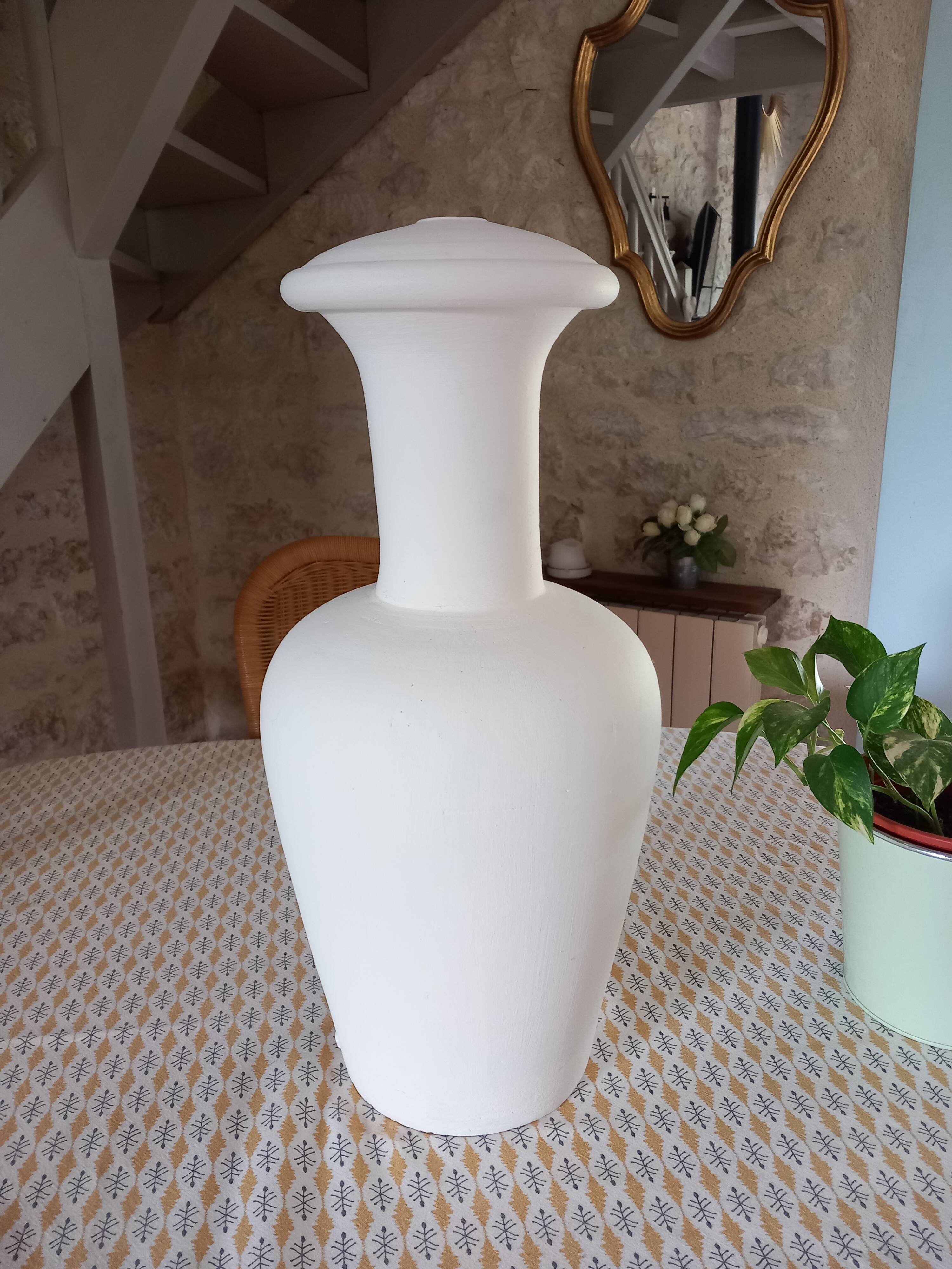 Vintage terracotta floor lamp bases without fittings