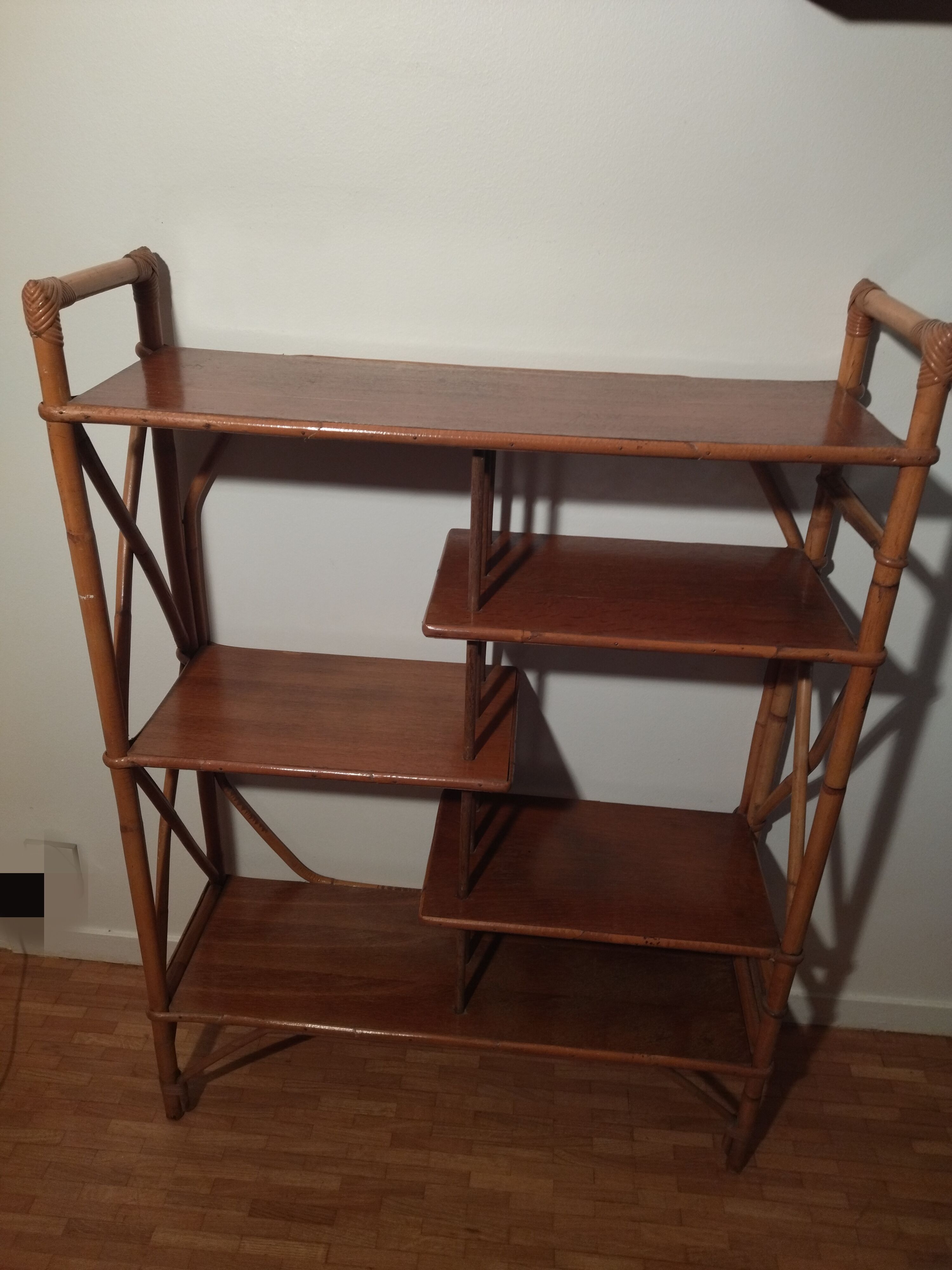 Rattan shelf, 1960s
