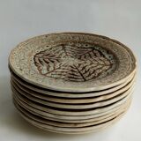 10 plates 1970 Japala Faïence de Pornic