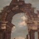 Peinture capriccio architecturale italienne du 20e siècle