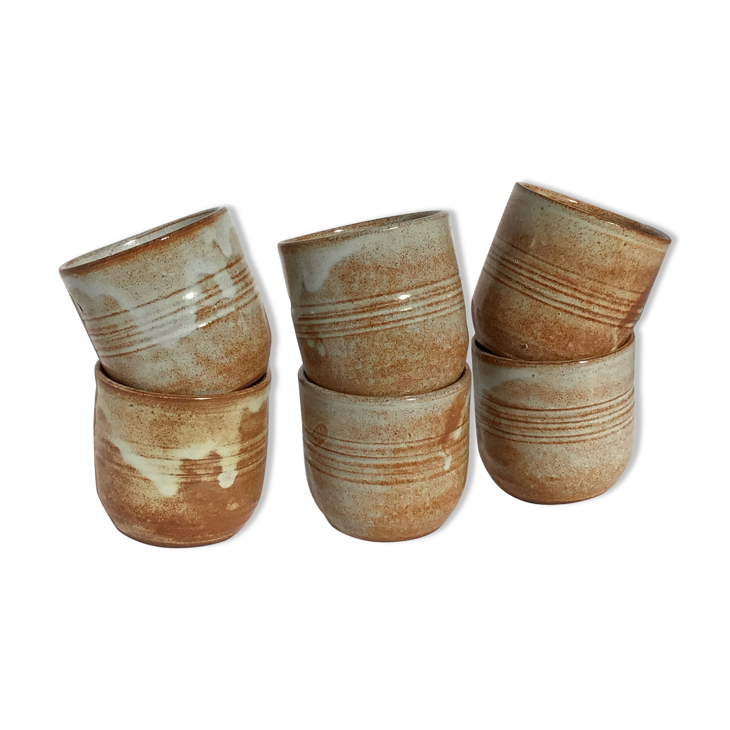 6 Vallauris terracotta cups