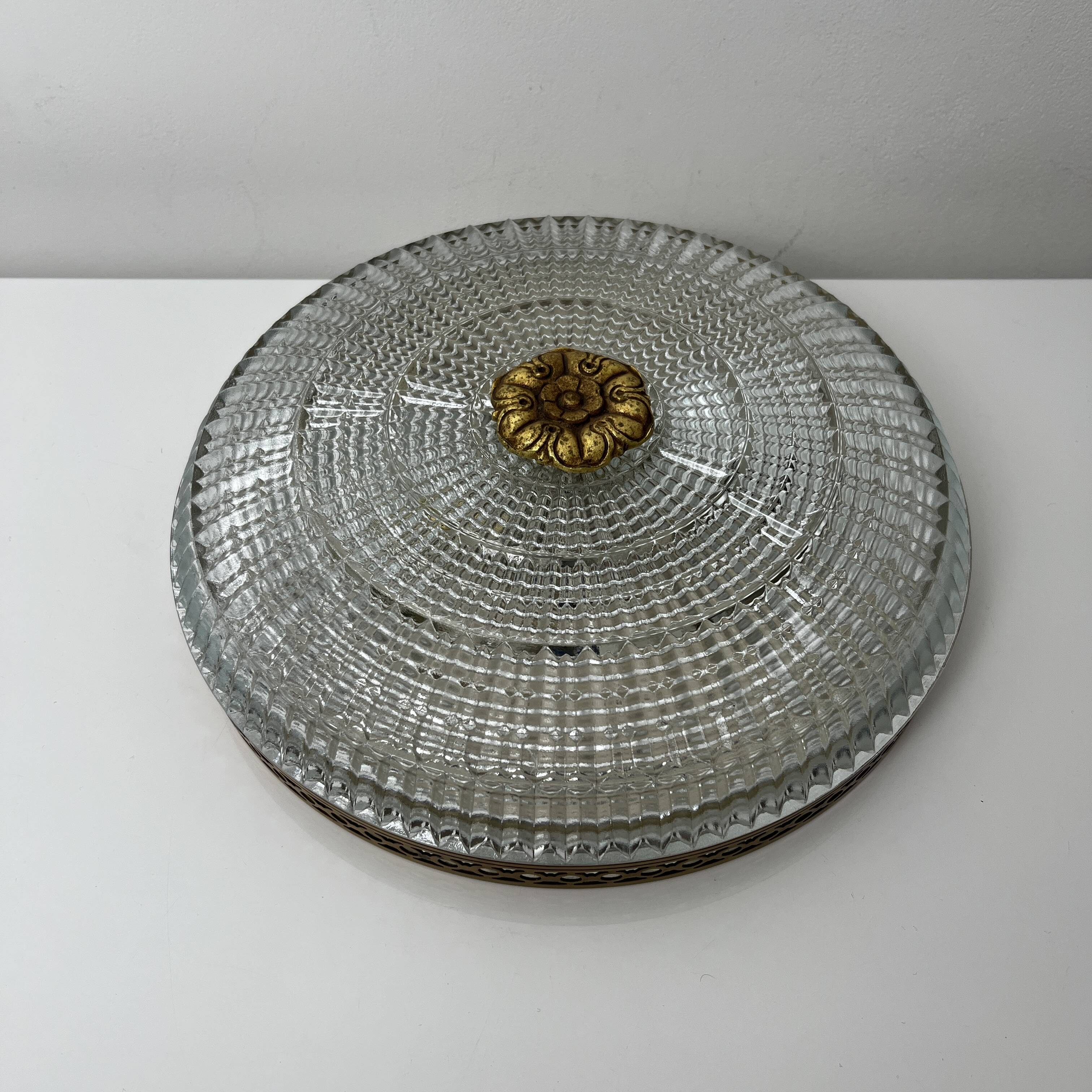 Lucien Gau Two-light gold/crystal ceiling light 680/25
