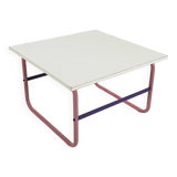 Pink and purple tubular coffee table, 1980