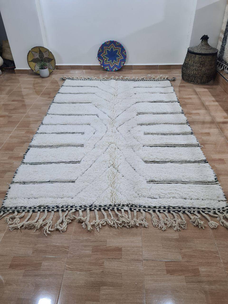 Handmade wool Berber rug 250x150 cm