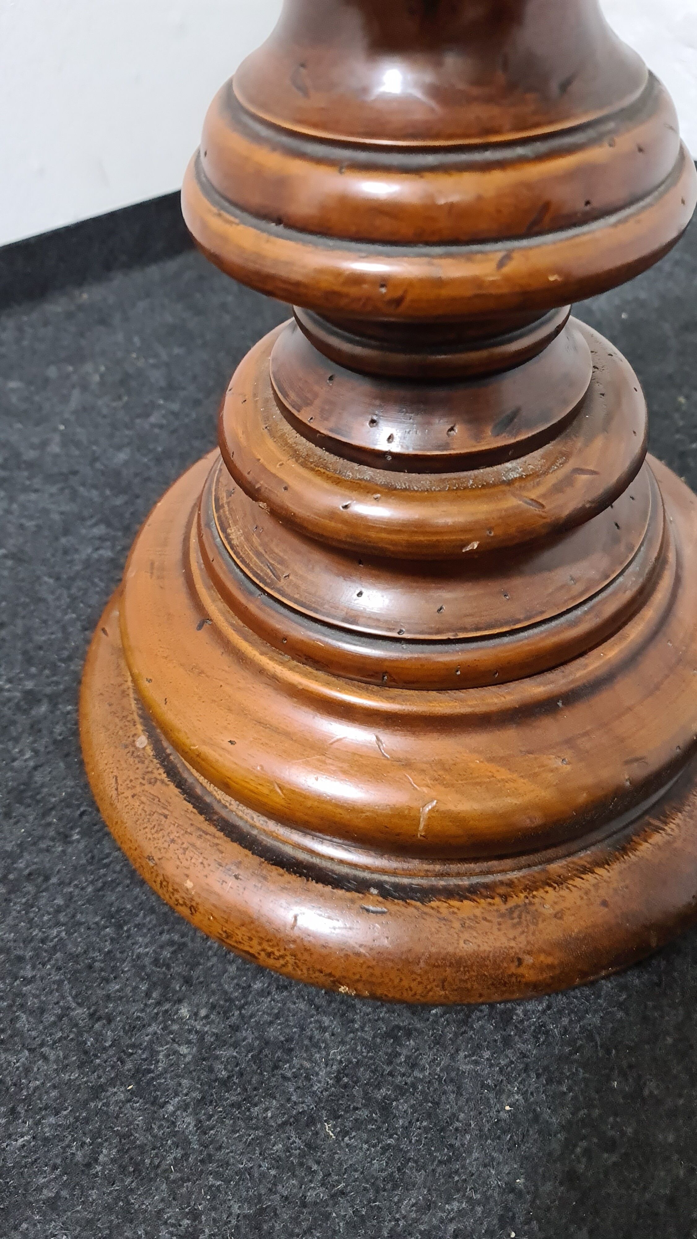 Vintage turned wood floor lamp