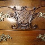 Coffin-style chest of drawers in walnut