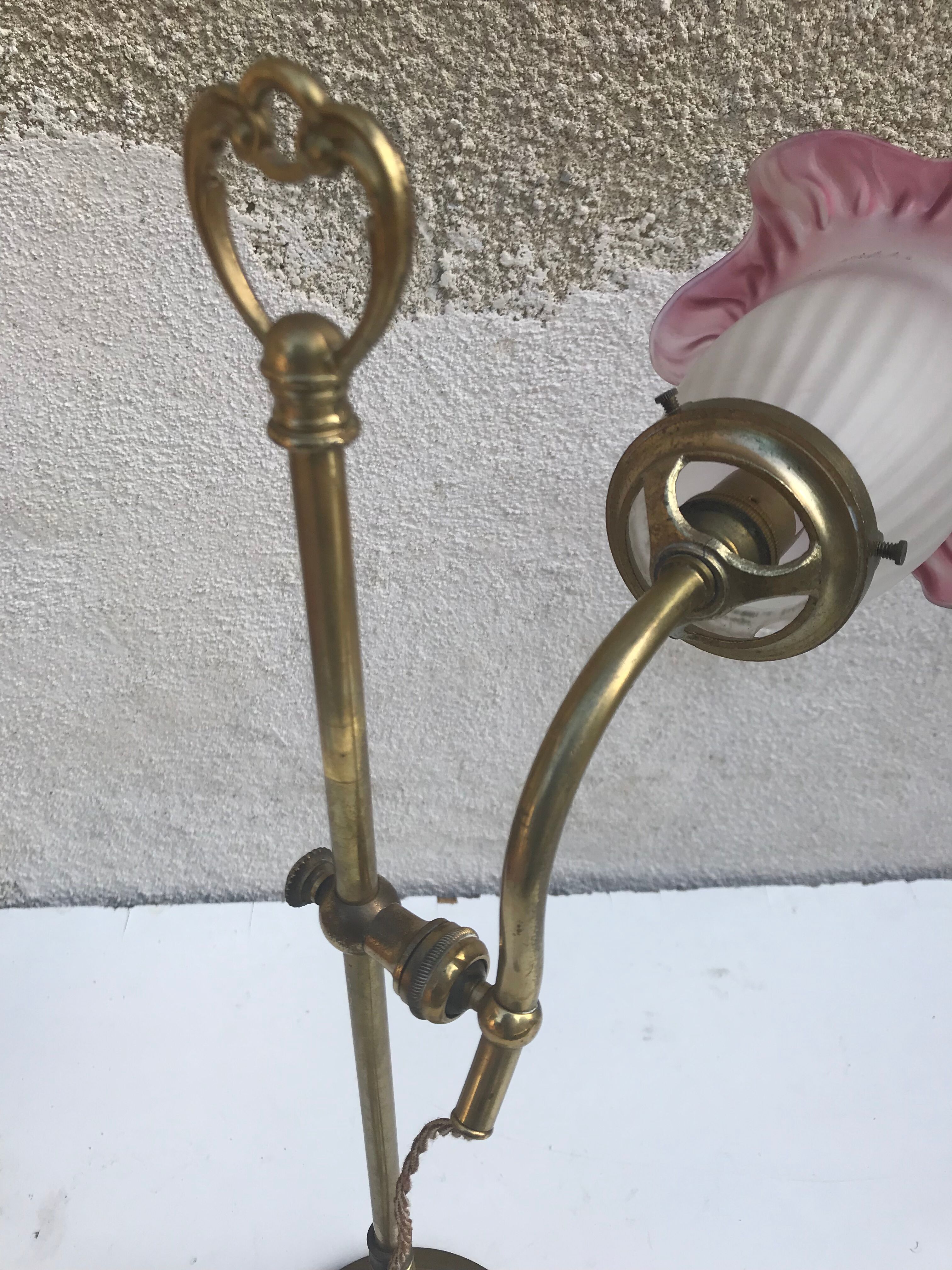 Old brass foot lamp