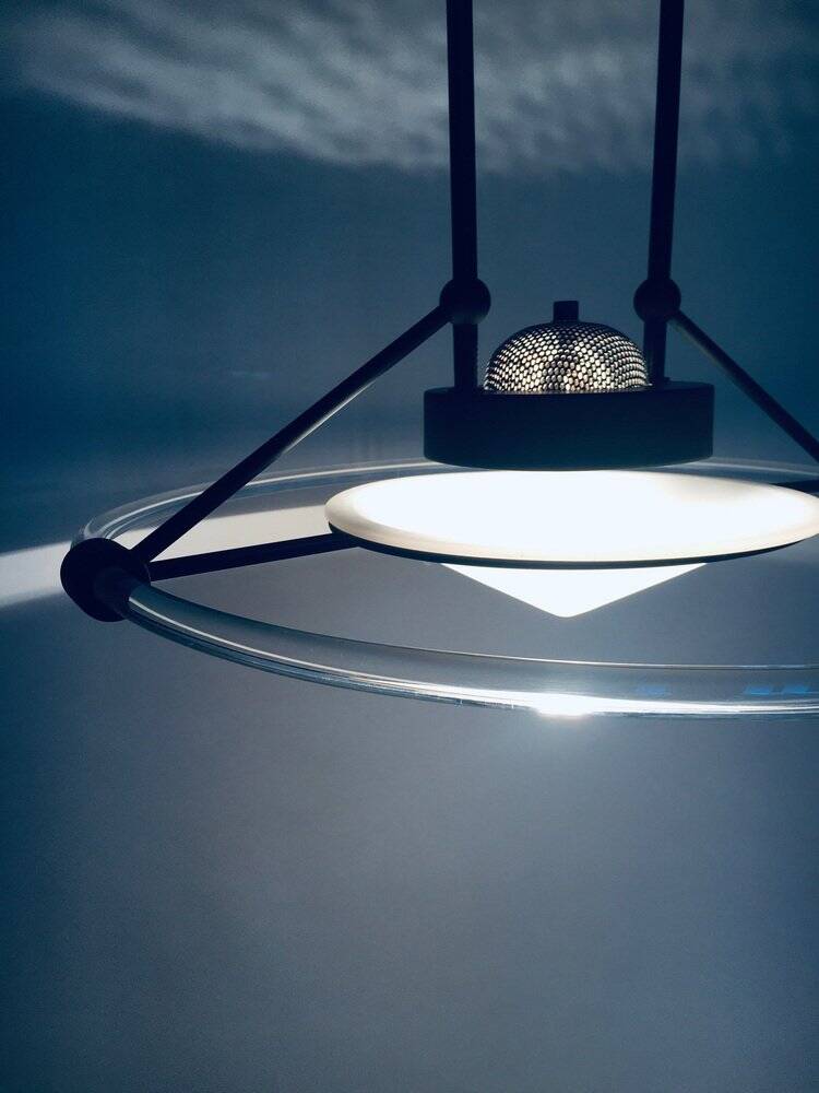 Black pendant lamp, 1980s