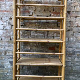 Foldable vintage bamboo bookcase