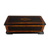 Old wood box and marquetry around 1900. 59x27x20 cm SB