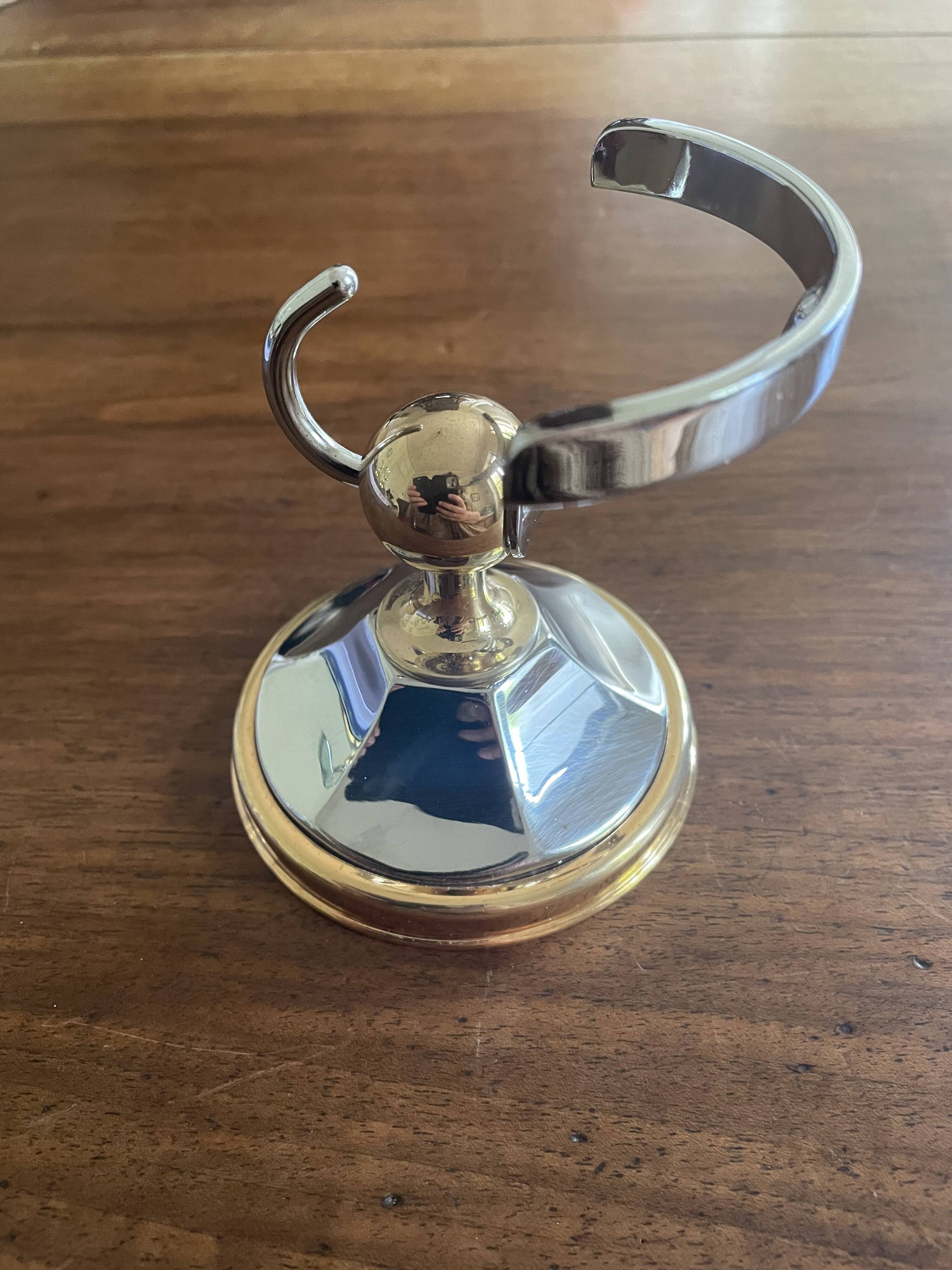 Chrome and gold metal coat rack