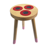 Tabouret bois 3 circles
