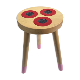 Tabouret bois 3 circles