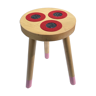 Wooden tabouret 3 circles