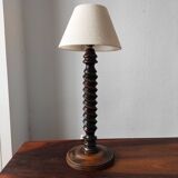 Vintage French lamp 1950/60 in turned wood