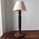 Vintage French lamp 1950/60 in turned wood
