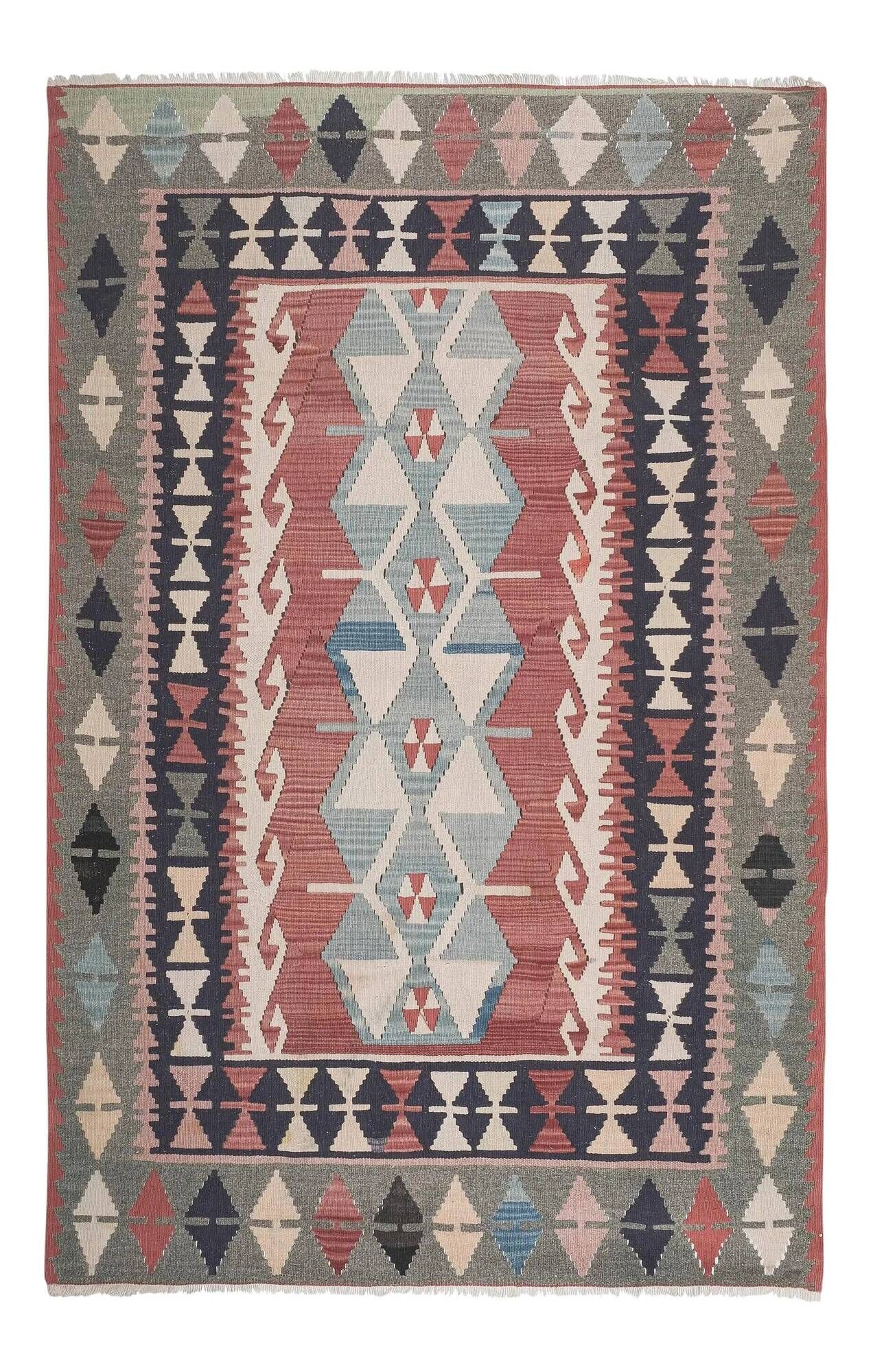 Vintage Turkish kilim, handwoven, 142x220 cm.