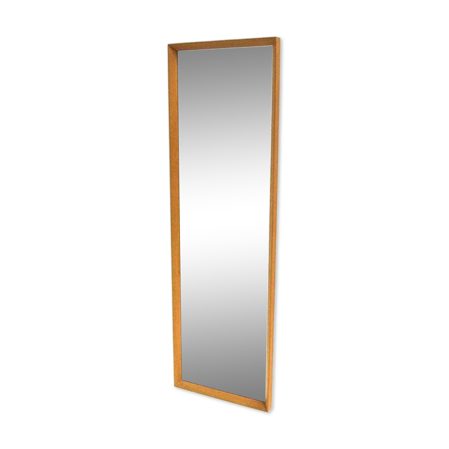 Miroir scandinave en chêne, Suède 1960, 122 x 38cm